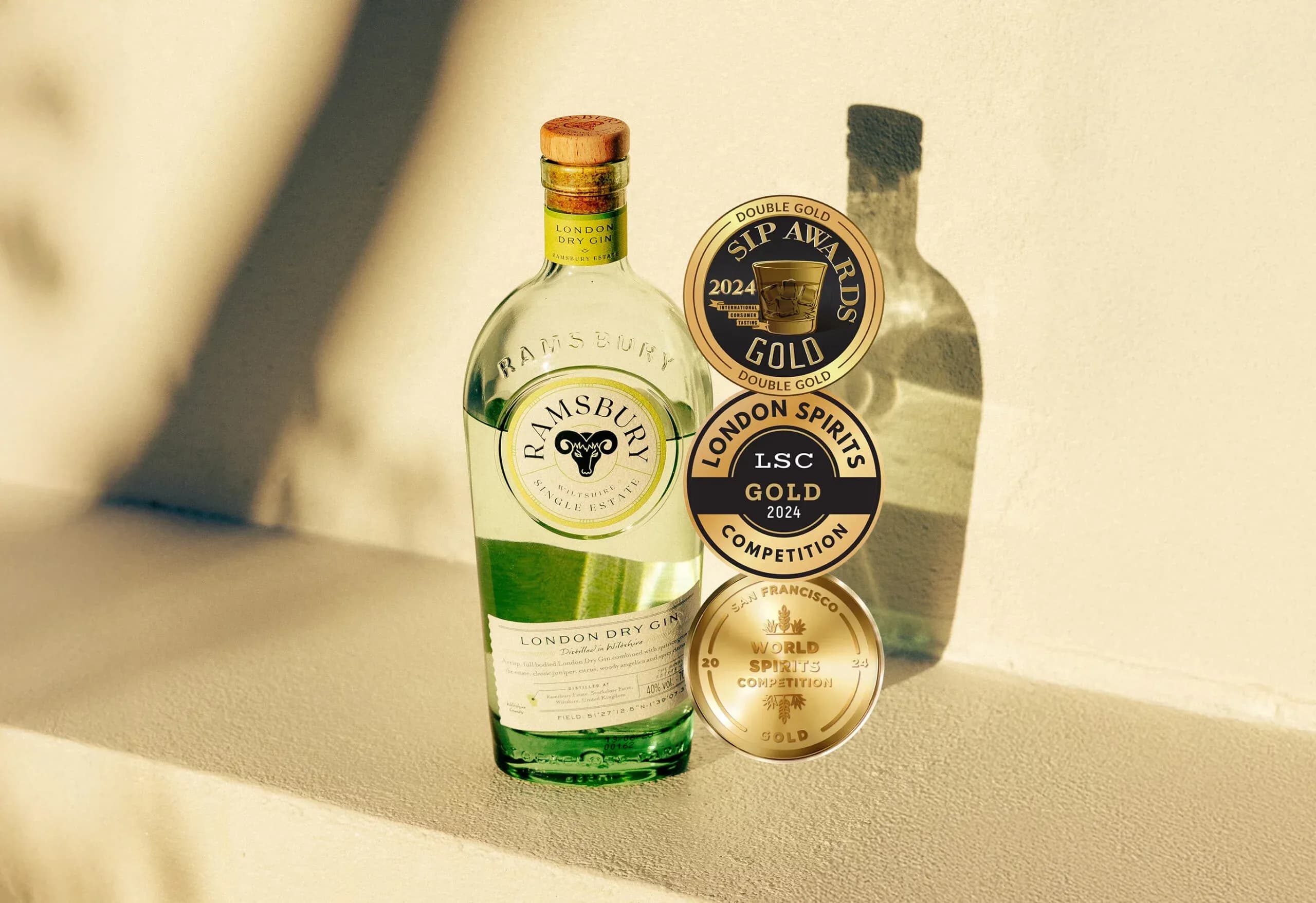 Guldsvit för Ramsbury Gin